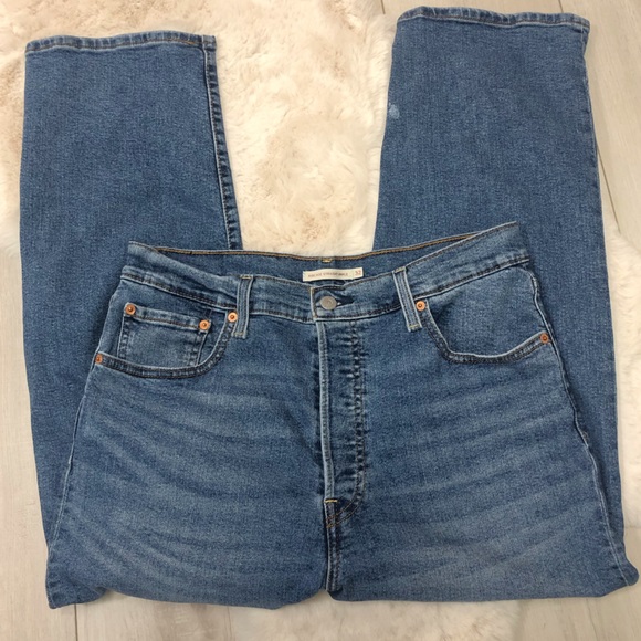 Levi’s Ribcage Straight Ankle Jeans Button Fly High Waist 32 - Picture 3 of 13